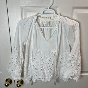 Natalie Martin White Embroidered Top